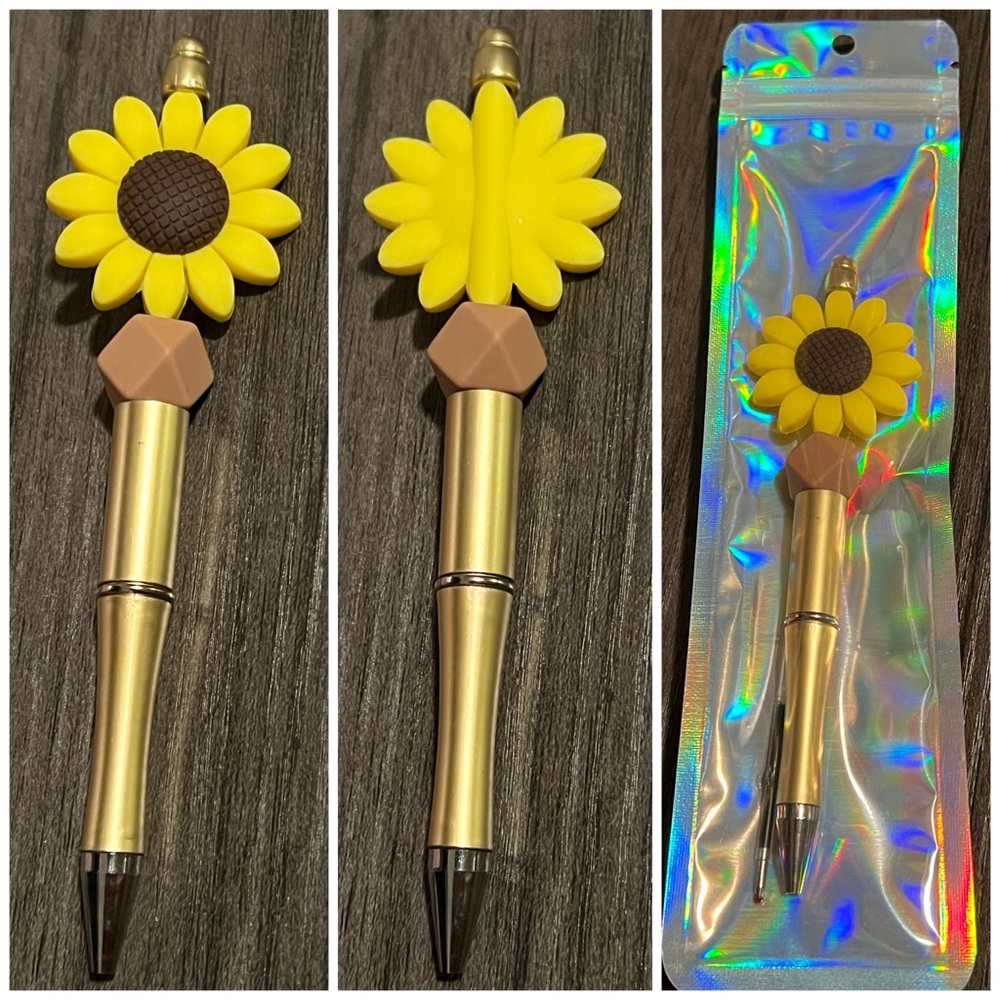 Sunflower beaded focal pen